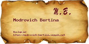 Modrovich Bertina névjegykártya